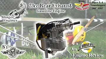 Бензиновый двигатель Stinger объемом 20 куб.см с задним выхлопом от RCGF Engines
